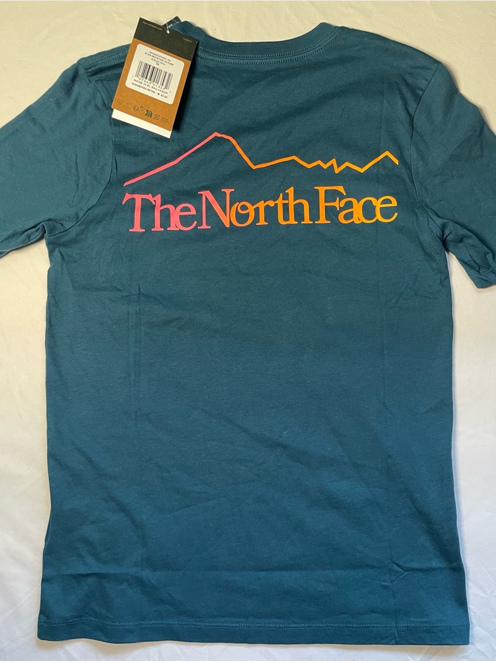 Retro The North Face Mountain Outline Midnight Petrol Womans Size XS NWT